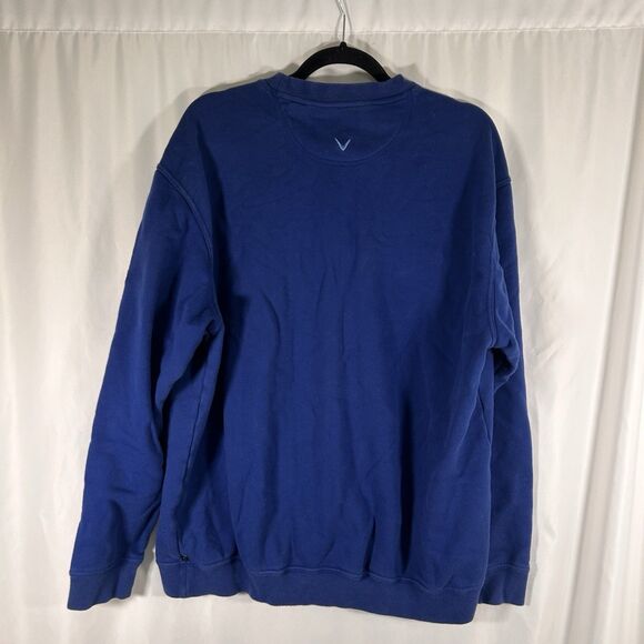 Callaway Golf Sweater Men's Large Blue Crew Neck Cotton Blend Pullover - Picture 5 of 7